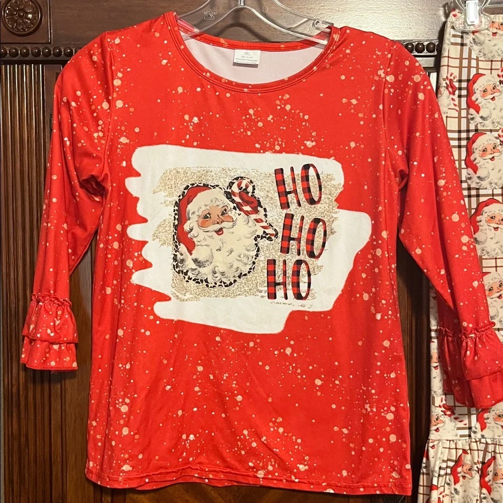 Girl’s Santa Shirt and Pant Set